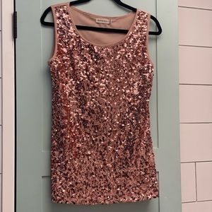 Rose gold sequin top